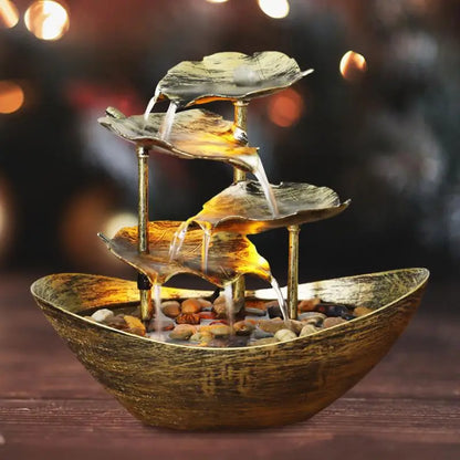 Tier Lotus Leaf Tabletop Waterfall Fountain™